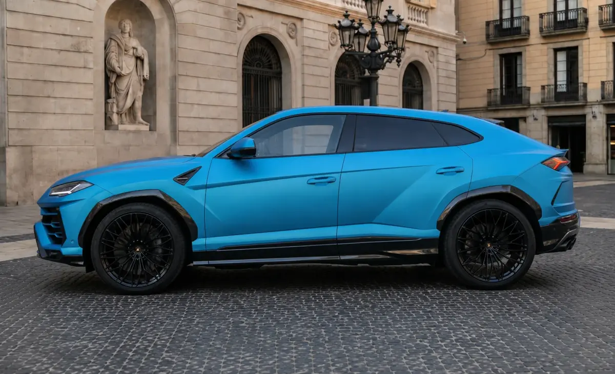 Lamborghini Urus SE 2025, Seitenprofil — Super Car Rental Switzerland, Switzerland. Lamborghini Urus SE in Switzerland Der Lamborghini Urus SE, Baujahr 2025, ist als SUV mit…